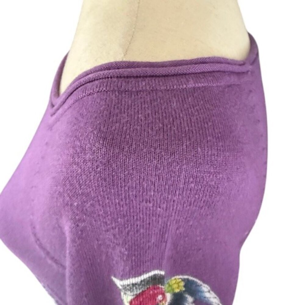 Ed Hardy Sweater Dress Beauty Graphic Print Rhinestone Purple Long Sleeves M EUC - Picture 5 of 16